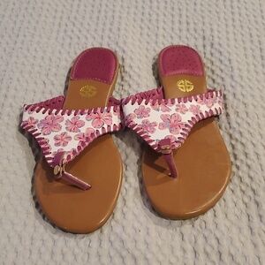 Simply Southern Floral Flip Flop Sandals Size 8 (#5)